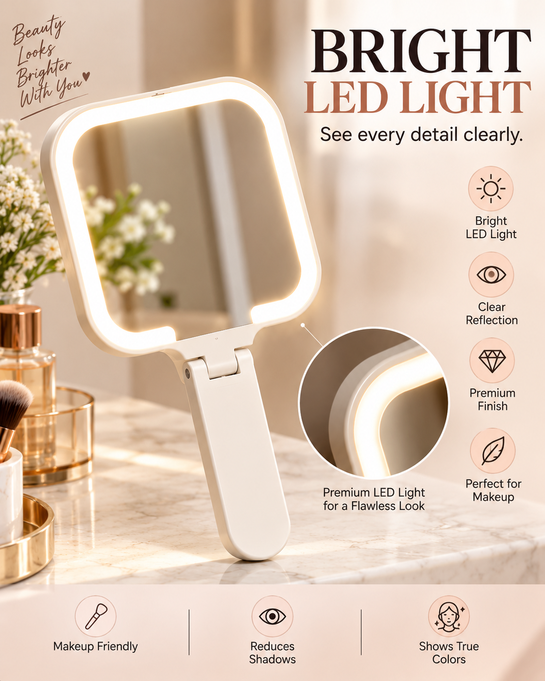 LED Handheld Mirror